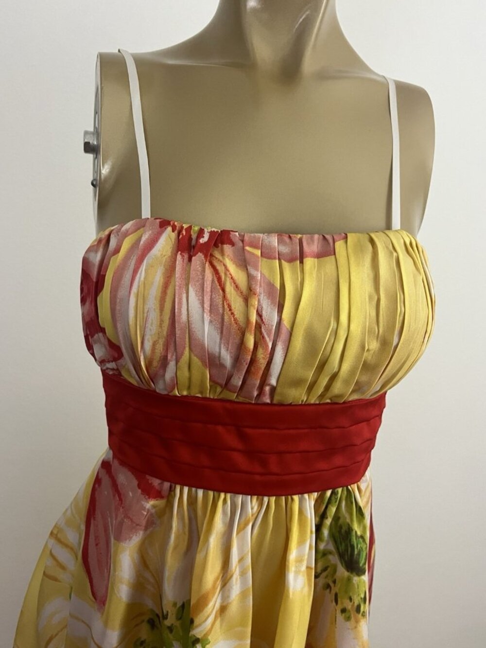 BCBG Paris Women's 2 Silk Floral Strapless Dress Tea Party Cocktail - Picture 6 of 15